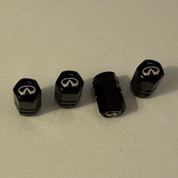Infinity Valve Stem Caps in Black Set of 4 NWT - Picture 2 of 4